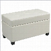 Office Star Metro Vinyl Storage Ottoman in White