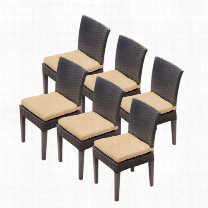 Tkc Napa Wicker Patio Dining Chairs In Sesame (set Of 6)