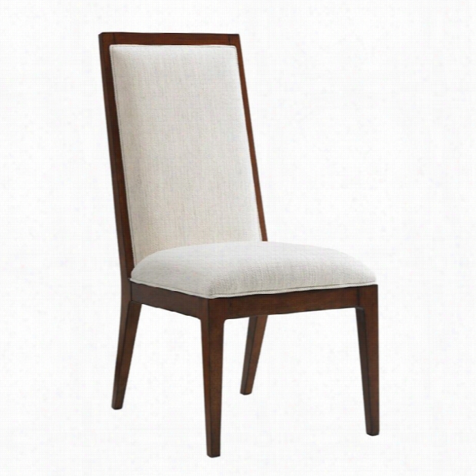 Tommy Bahama Island Fusion Natori Slat Back Fabric Ide Chair In White