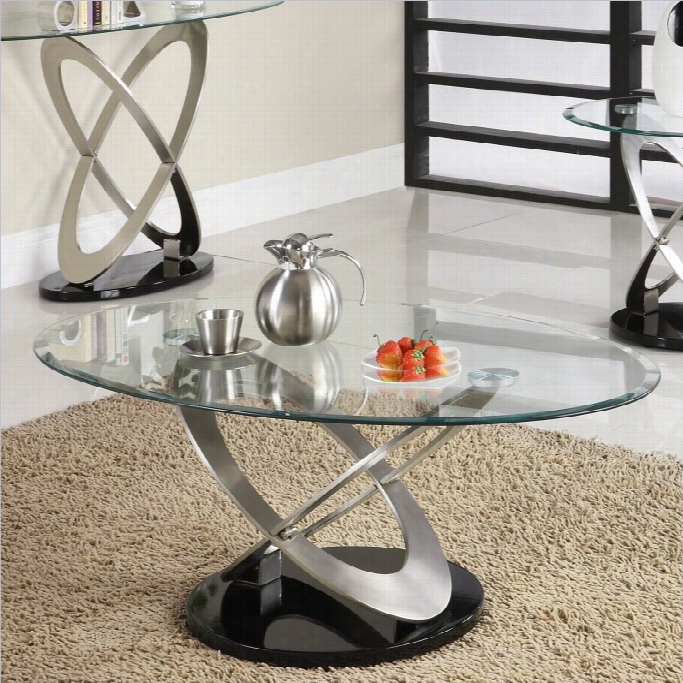 Trent Home Firth Cocktail Table In Chrome And Espresso