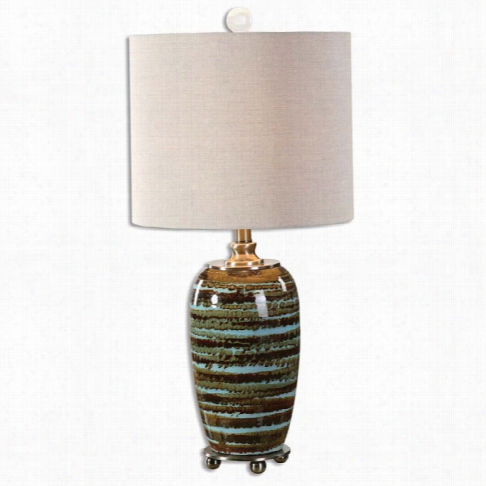 Uttermost Laurendine Bronze Stripes Table Lamp