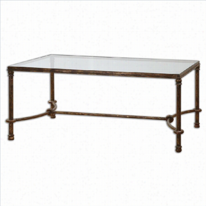 Uttermost Warring Iron Coffeee Table In Rusic Bronze Patina