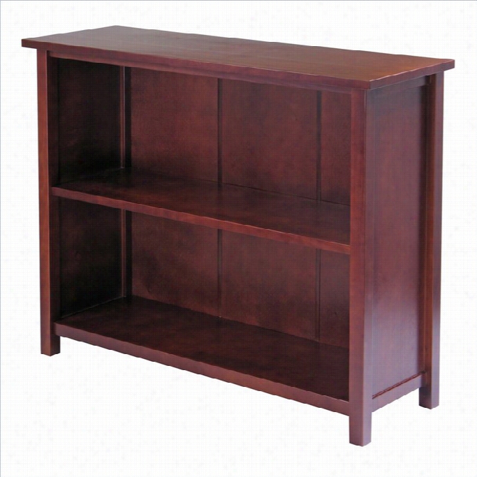 Winsome Milan 2-tier Lingering Storage Shelf In Antique Walnut