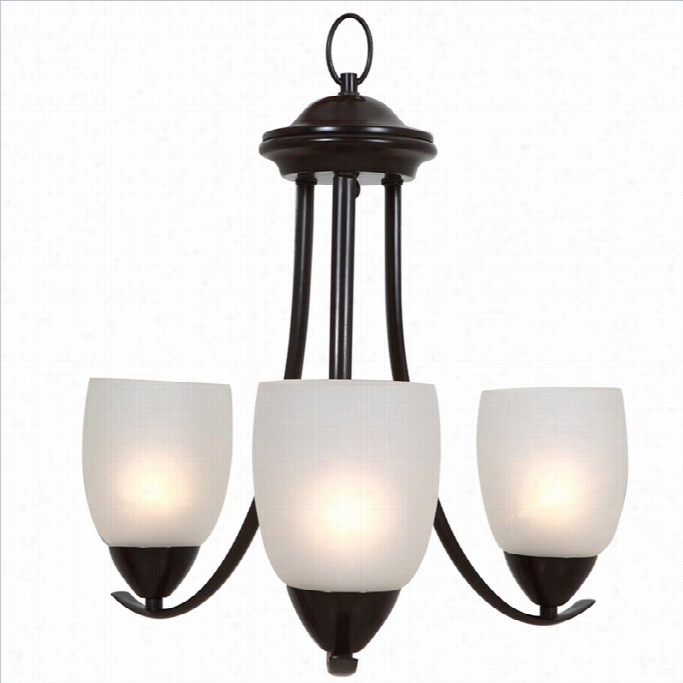 Yosemite Home Decor Mirrro Lake 3 Lights Chandelier With White Etched Glass