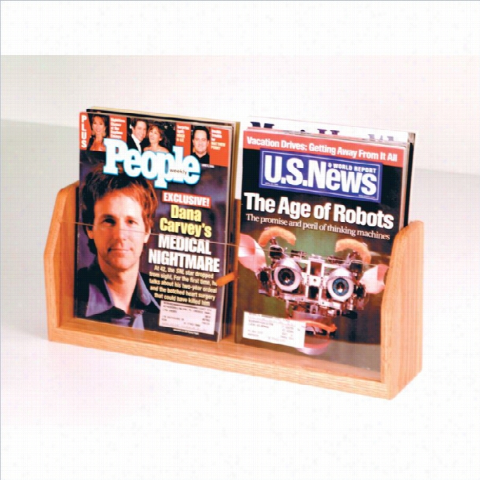 2 Pocket Count Ertop Magazine Display In Light Oak