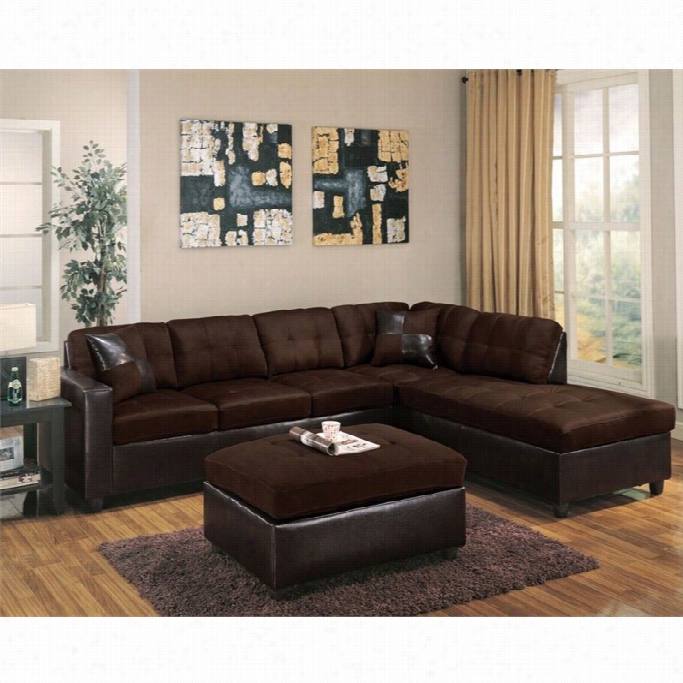 Acme Appendages Milno Faux Leather 2 Piece Sectional Sofa I Chocolate