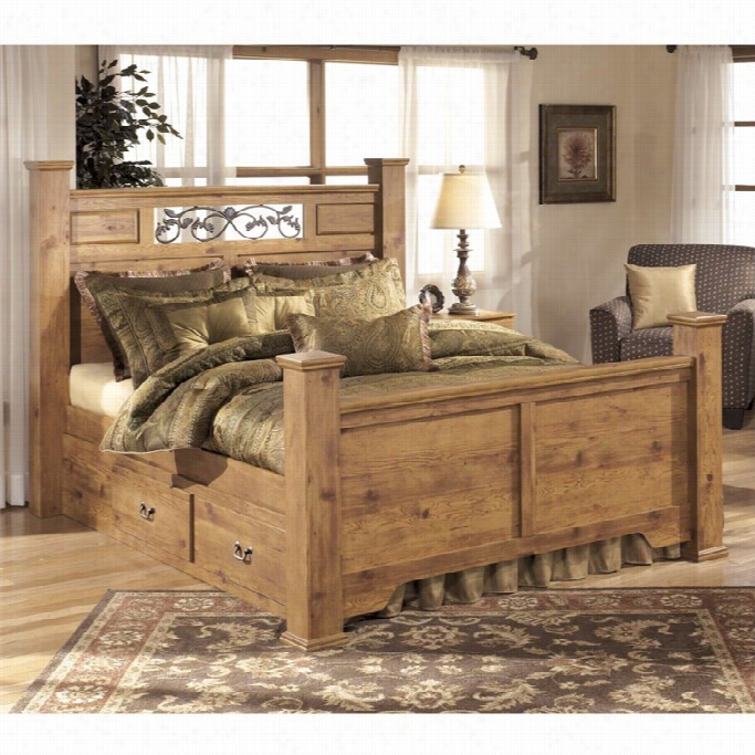 Ashley Bittersweet Wood King Drawer Panel Bed In Light Brown