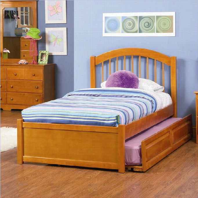 Atlantic Furniture Windsor Platform Bed W Trundle In Ccaramel Latte