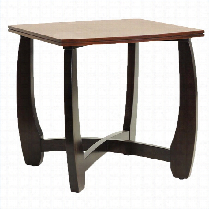 Baxton Studio Straitwoode End Table In Adrk Brown And C Herry