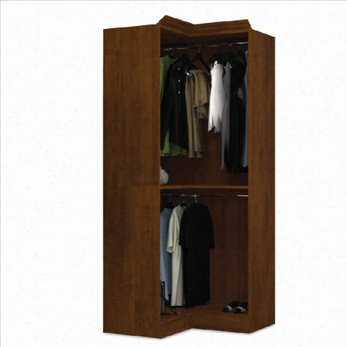 Bestar Versatile 36' Corner Storage Unit In Tuscany Brown