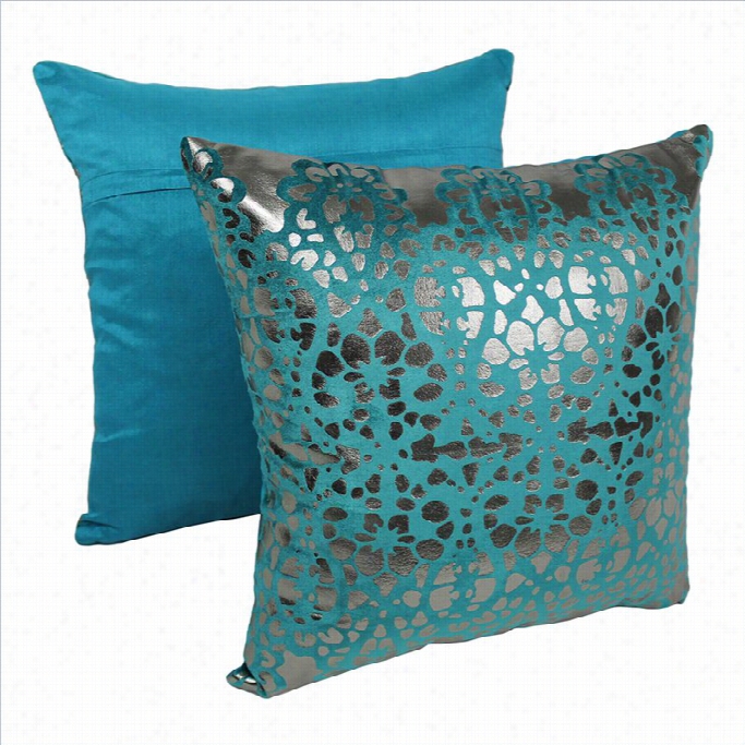 Blazing Needles  Paisley Scaled Throw Pillows In Teal