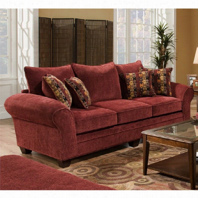 Chelsea Clearlake Polyester Queen Sleeper Sofa In Burgundy