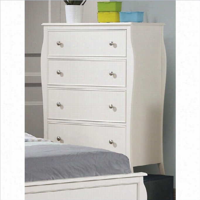 Coaster Dominique 4 Drawer Chest In White Finish