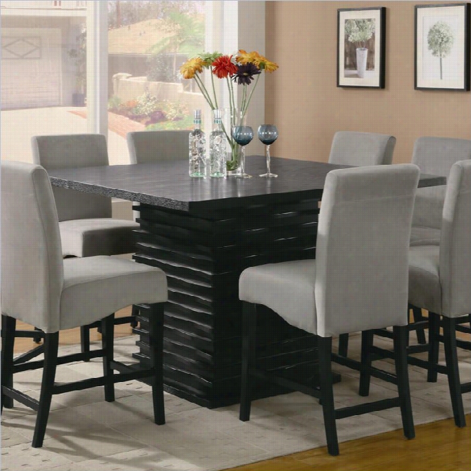 Coastre Stanton Contemporary Square Counter Height Dining Table In Black Finish