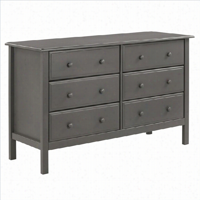 Davinci Jayden 6 Drawer Double Dersser In Slate