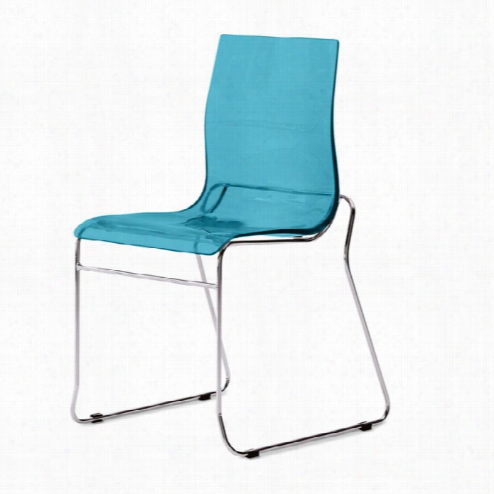 Domitalia Gel-t Stackable Dining Chair In Transpaarent Azure