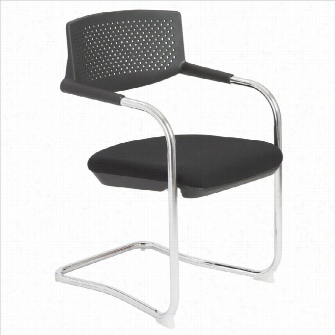 Eurostyle Fauve Visitor Guest Chair In Bl Ack And Chrome