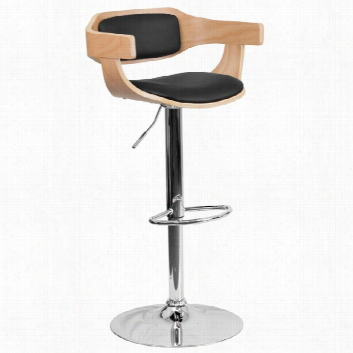 Flash Furiture Beech Bentwood Adjustable Contemporary Bar Stool