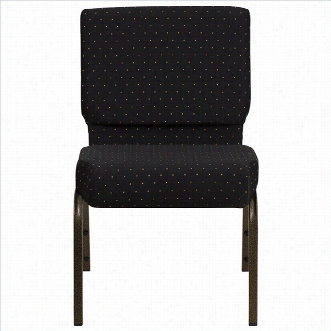 Flash Furniture Hecrule Dotted Church Stacking Guest Chair In Black