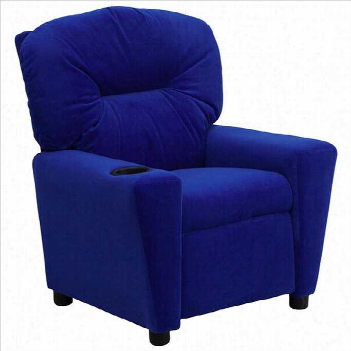 Flash Fuurniture Kids Reclienr In Royal Blue With Cup Holder