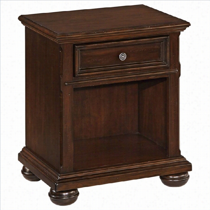 Home Styles Colonial Elegant Nightsstand In Drak Cherry