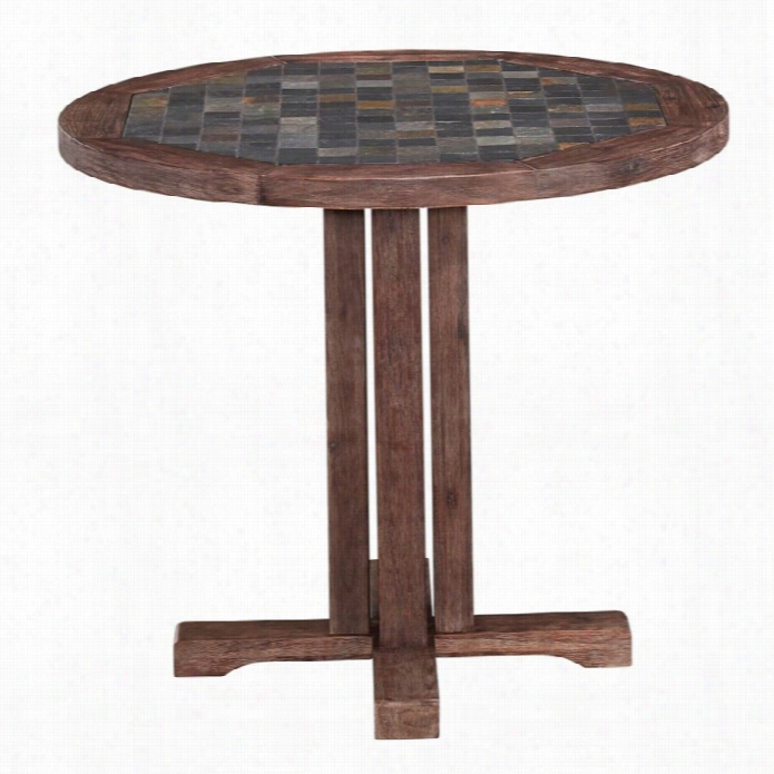 Home Styles Morocco Round Dining Slab In Telegraph Brushed
