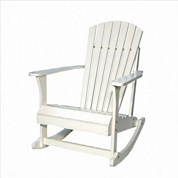 Interationap Concepts Adirondack Porch Rocker In White Polish