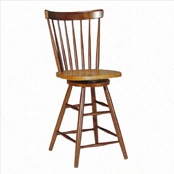 International Concepts Madiison Park 24 Swivel Stool In Cinnamon And Espresso