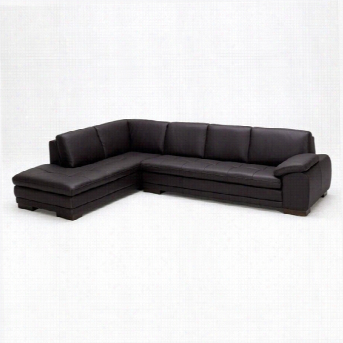 J∓m Furniture  625 Italian Leather Leeft Sectional In Brown