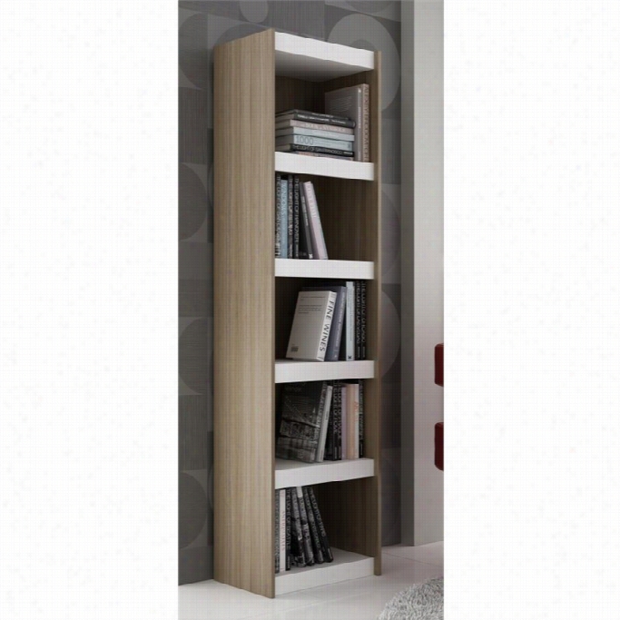 Manhattan Support Parana .0 Series 5 Shelf Bookcase In Oak White