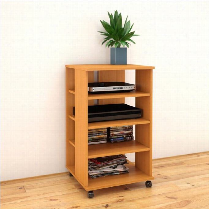 Nexera Jasper Mobile Storage Tower In American Beech