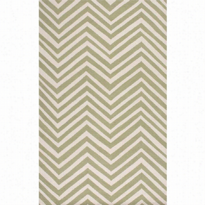 Nulom 9' 6 X 13' 6 Ha Nd Hooked Chevron Area Rug In Green