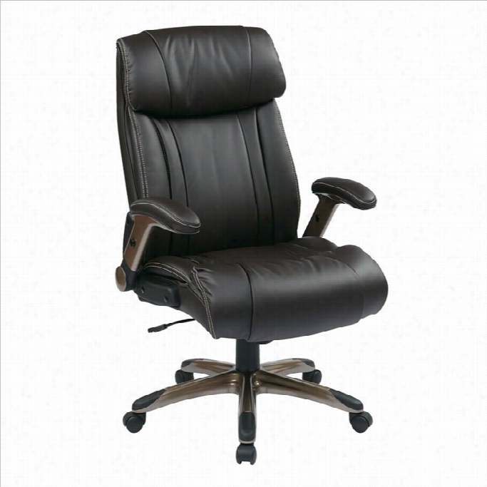 Office Star Ech Seri Es Eco Leather Office Char In Cocoa  And Espresso