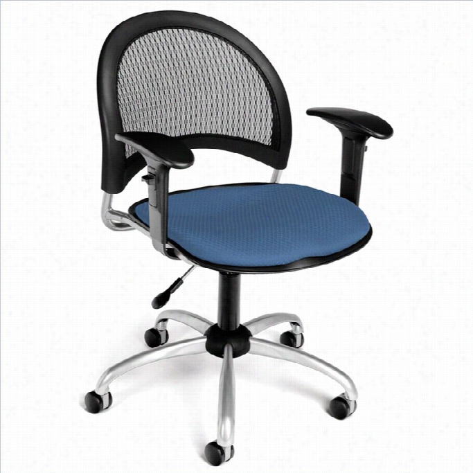 Ofm Moon Swivel Office Chair With Arms In Cornflower Blue