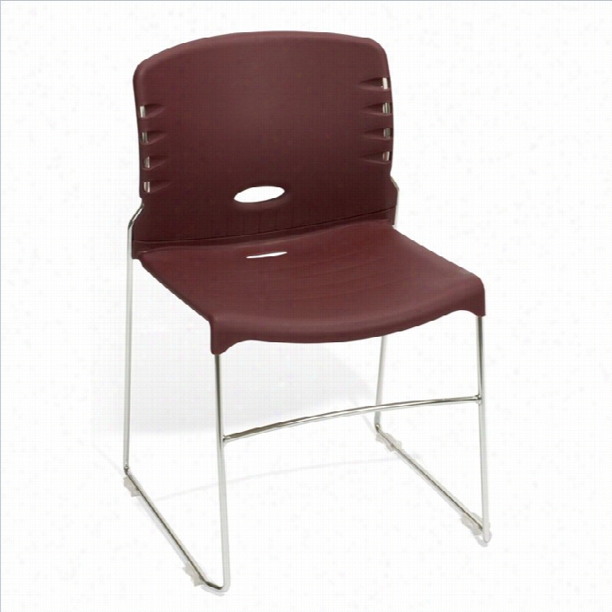 Ofm Stack St Acking Chair With Lastic Seat And Back In Wine