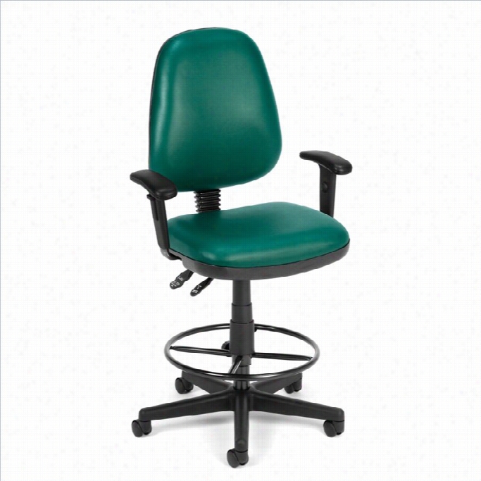 Ofm Straton Series Task Drafting Office Chair With Arms And Darfting Kit In Teal