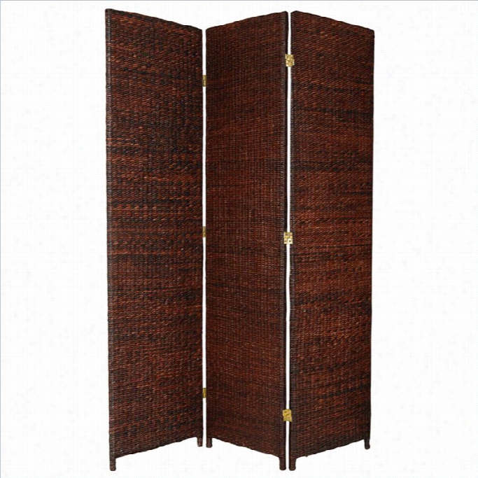 Oriental Furniture 6' Tall 3 Panel Room Divider In Dark B Rown