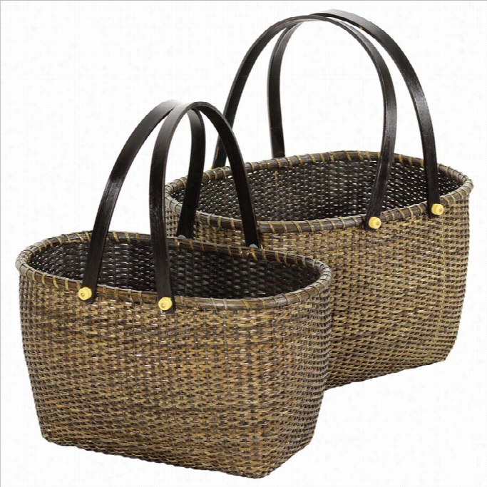 Oriental Furniture Storage Basket In Fool ( Set Of 2 )