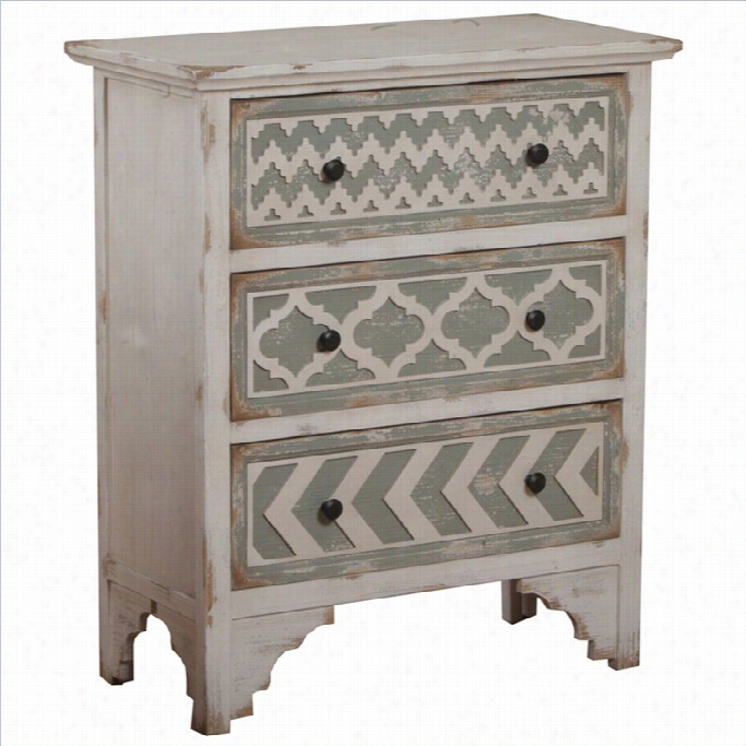 Powell Furniture Aubrey Accent Chest In White And Gray