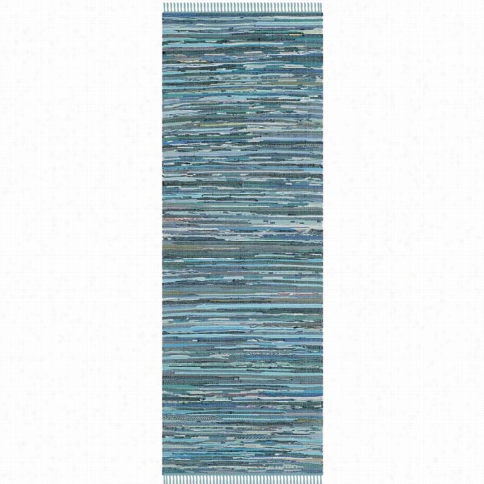 Safavieh Rag Rug Blue Contemporary Rug - Runner 2'3 X 10'
