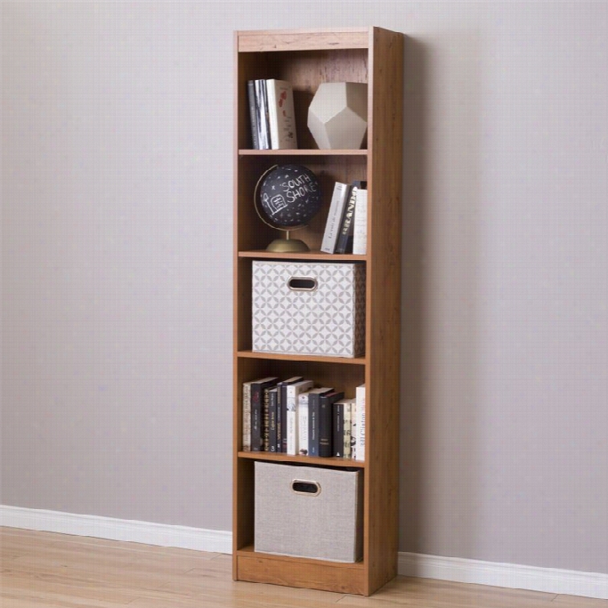 South Shoreaxess 5 Shelf Narrow B0okcase In Country Pine