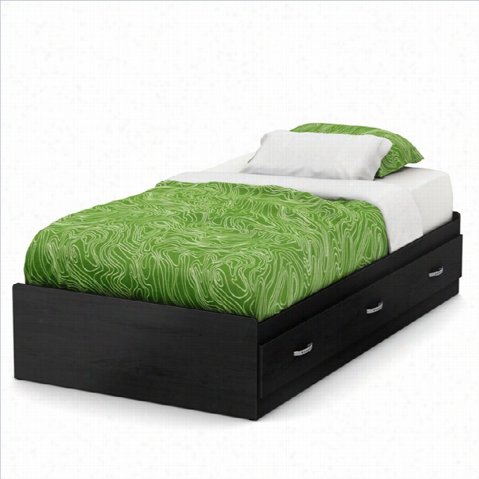 South Shore Lazer Twin Mates Bed (39) In Black Onyx