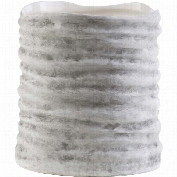 Surya North Harbor 7.5 X 6.75 Ceramic Vase In Gray