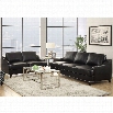 Coaster Layton 2 Piece Leather Sofa Set in Black