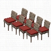 TKC Cape Cod Wicker Patio Dining Chairs in Terracotta (Set of 8)