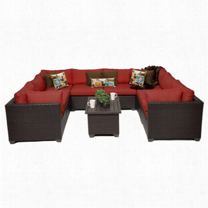 Tkc Belle 9 Gun Outdoor Wicker Sofa Set In Terracotta