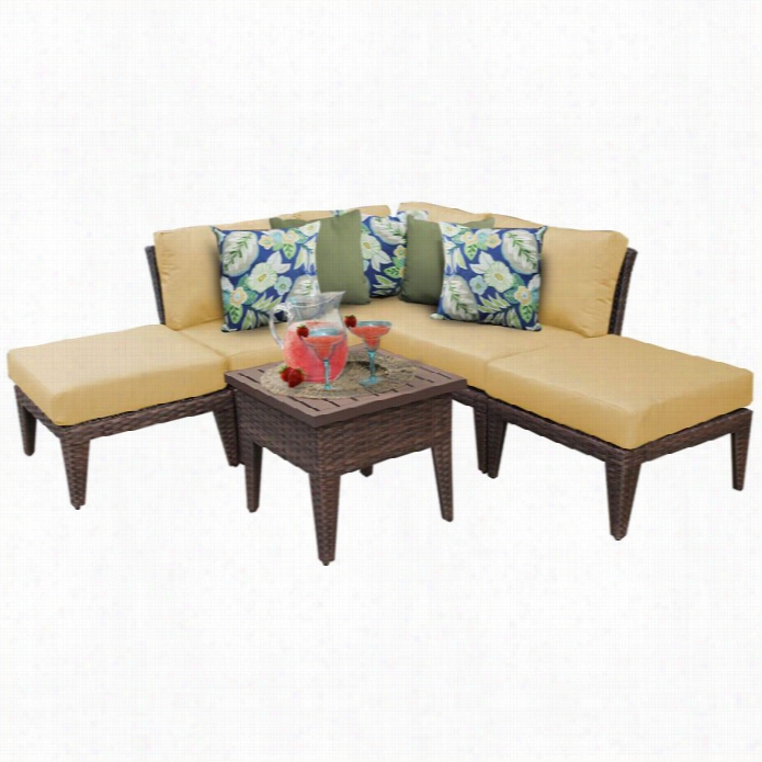 Tkc Manhattan 6 Piece Outoor Wicker Sofa Set In Sesame