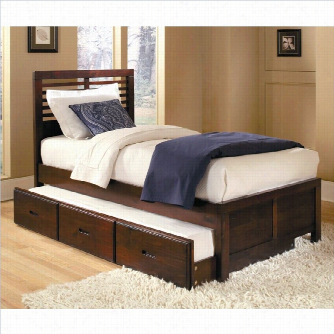 Trent Home Paula  Captain Bed Wirh Trundle In Medium Cherry-twin