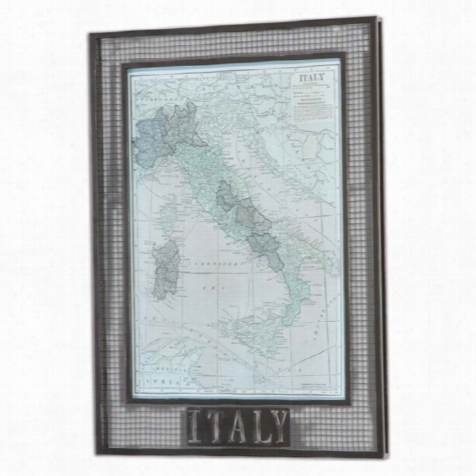 Utterost Italy Map Framed Art