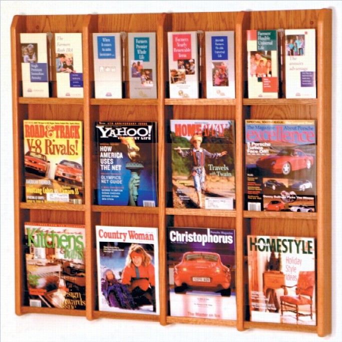 Wooden Mallet Literature Display In Medium Oak